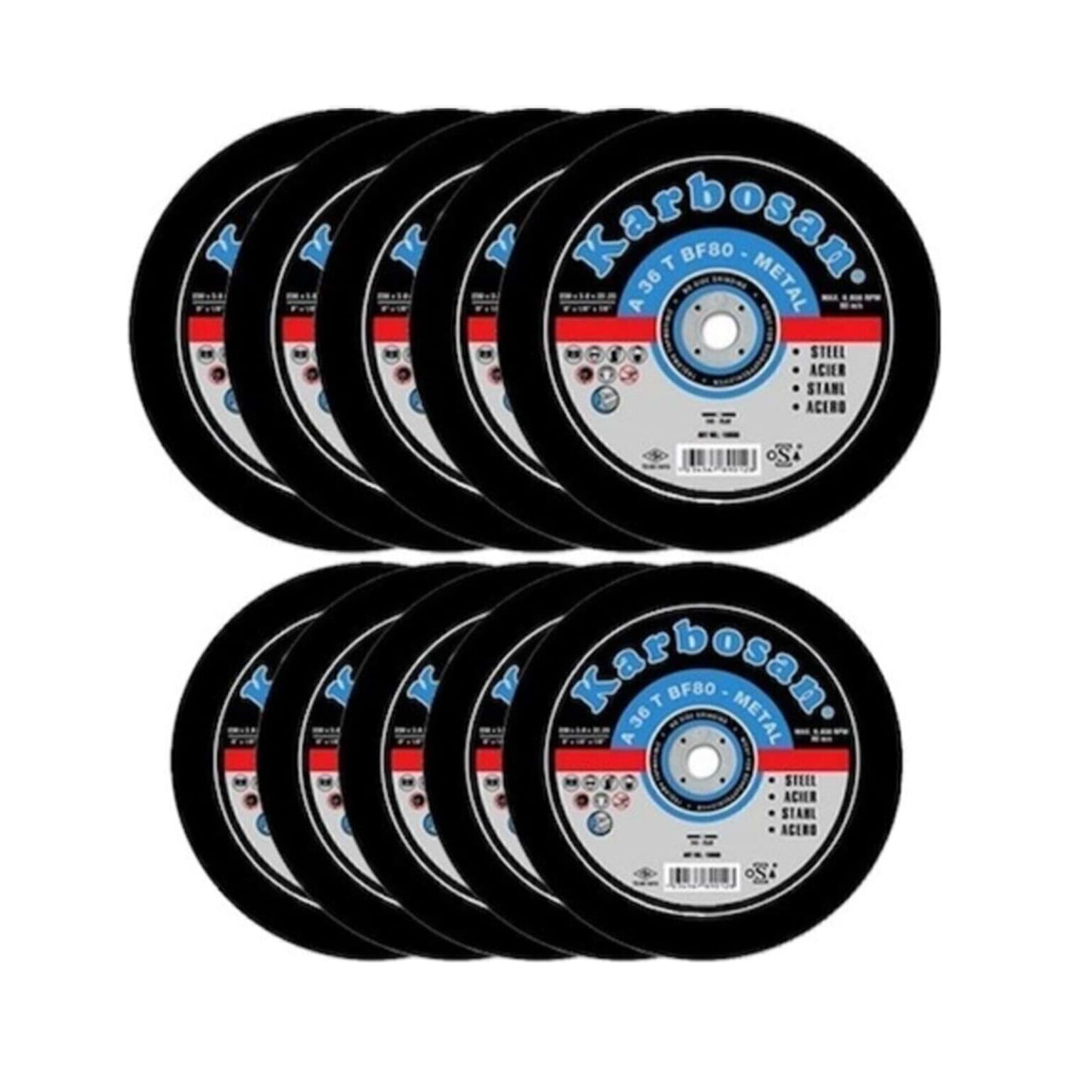 Karbosan 115 x 3 x 22.23 Metal Kesme Taşı Düz 10'lu resmi